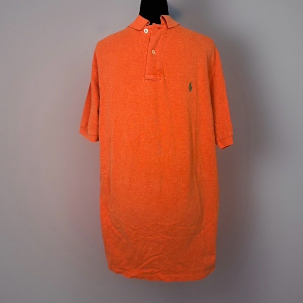 Polo Ralph Lauren Mens Custom Fit Orange Short Sleeve Polo Shirt Size XL